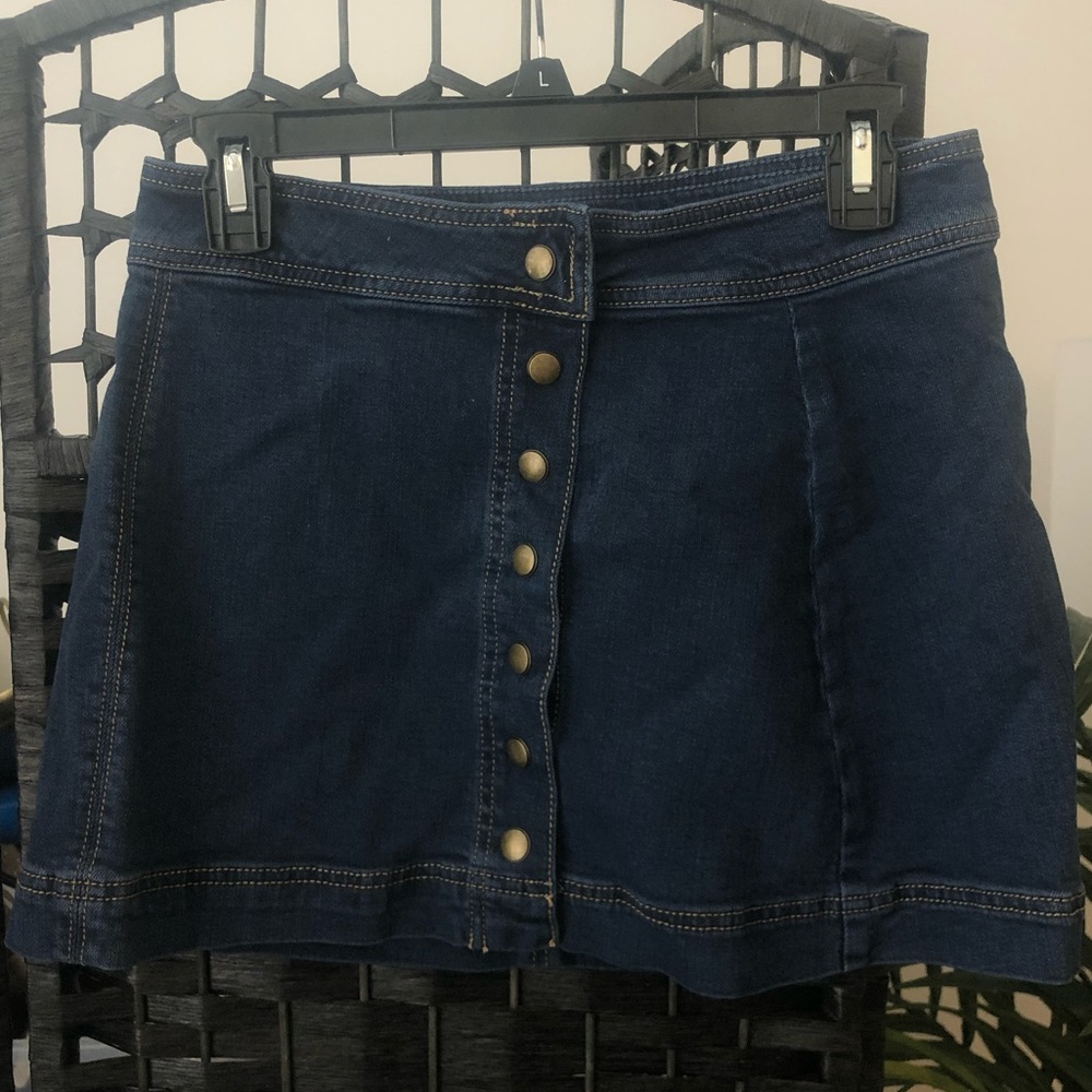 Free people button up Jean skirt